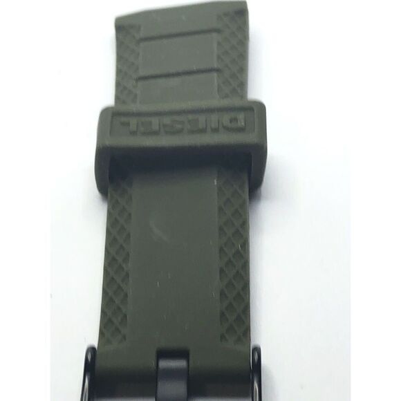 Diesel Watch Parts 2 Piece Silicone Half Band Only Clasp Army Green 22mm PY205 - Picture 2 of 8